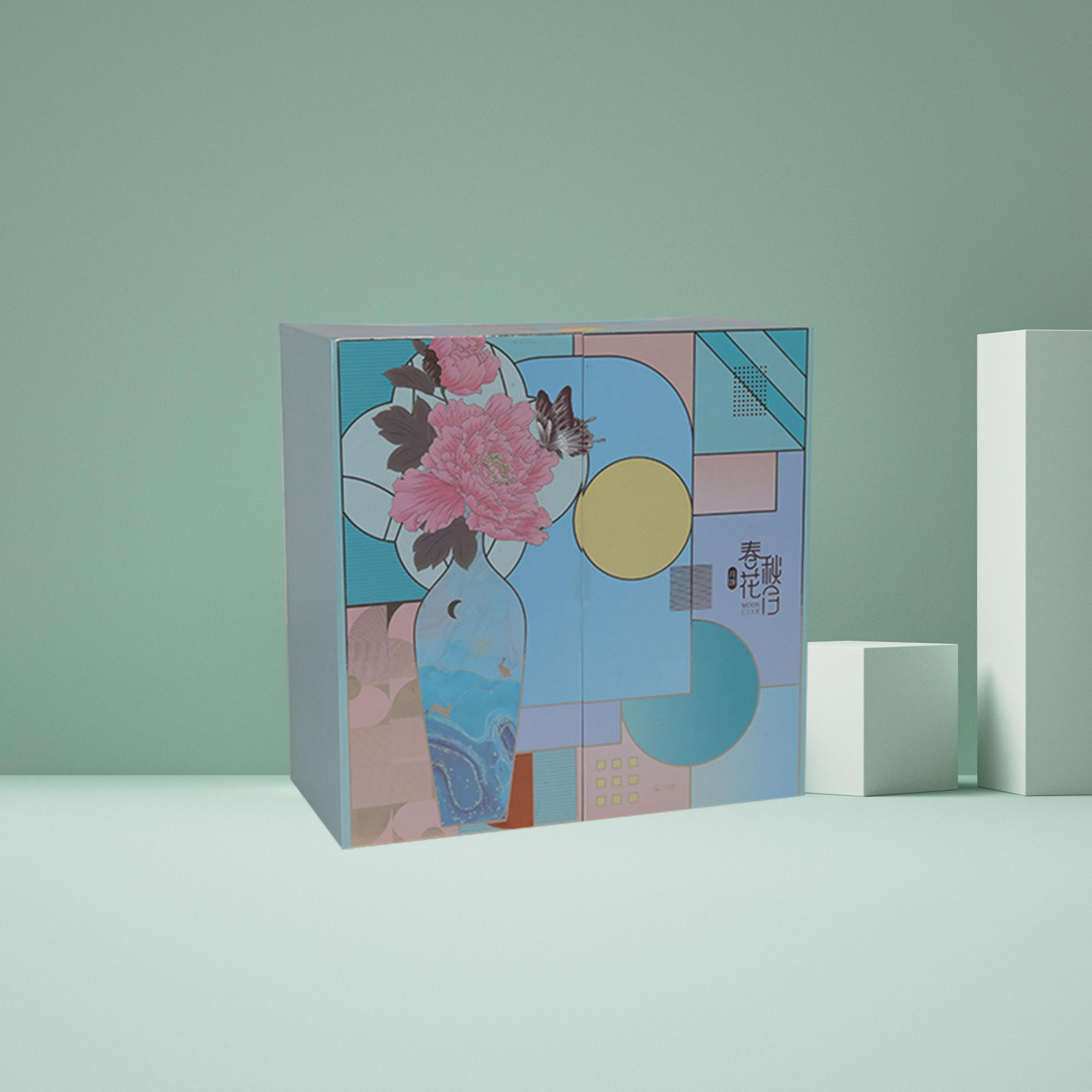 春花秋月月餅盒